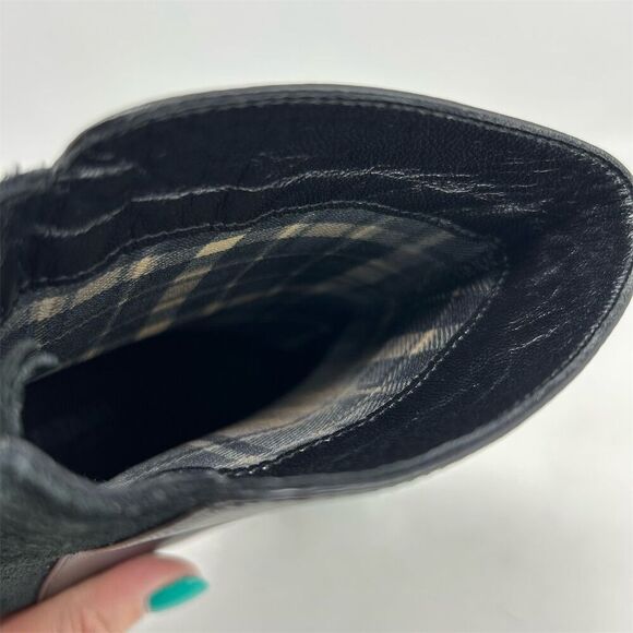 Aquatalia Women's Black Leather Ankle Boots Size 7 High Heel Back Zip Closure - Picture 12 of 13